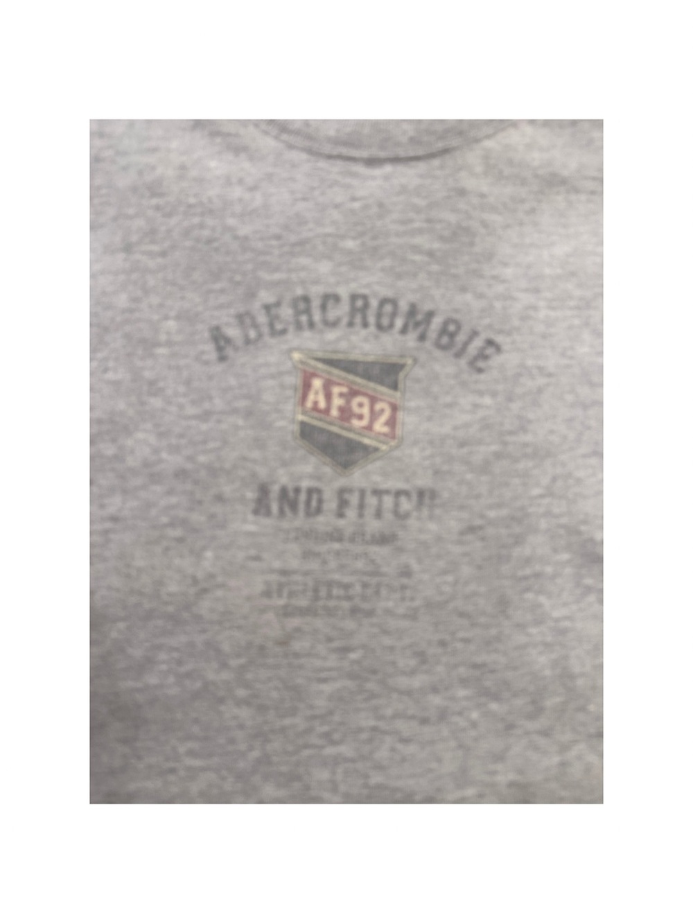 Abercrombie & Fitch Vintage 90s Heather Gray Long-Sleeve Logo Tee - Picture 2 of 4